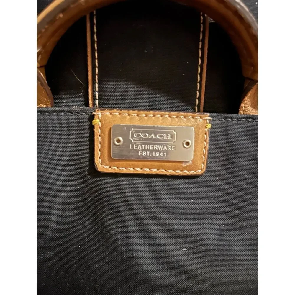 Vintage Coach Black Canvas Leather Messenger Briefcase Laptop